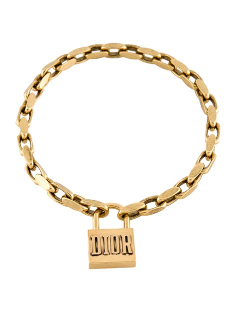 dior lucky locket necklace in aged gold tone metal|Lucky Dior Necklace Gold.